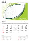 April 2013 A3 calendar