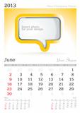 June 2013 A3 calendar