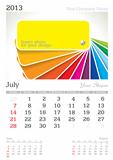 July 2013 A3 calendar