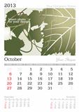 October 2013 A3 calendar