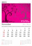 November 2013 A3 calendar