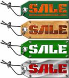 Set Sale Tags on White Background