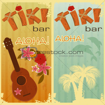 two cards for Tiki bars
