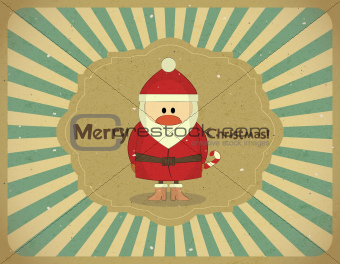Merry Christmas Vintage card with Santa Claus