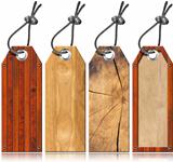 Set of Wooden Tags - 4 items