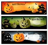 Three Halloween banners  Vector