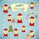Christmas card with Santa Claus