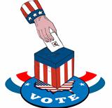 American Election Voting Ballot Box Retro