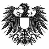 Heraldic style eagle isolated on white