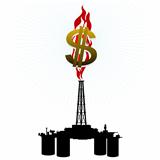 Gas rig and a dollar sign