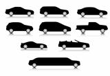 Silhouettes of different body types a cars