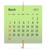 Calendar for March 2013