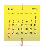 Calendar for June 2013