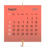 Calendar for August 2013