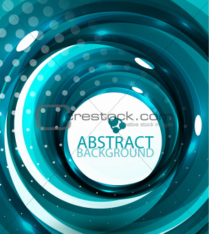 Abstract blue glossy swirl background