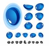 Blue glass shapes