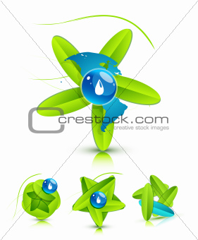Green water and leaf concept