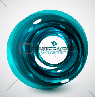Abstract blue glossy swirl background