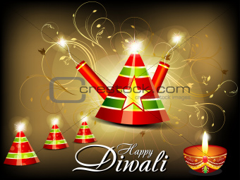 abstract diwali background with cracker
