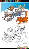 Running Cats for Coloring Book or Page