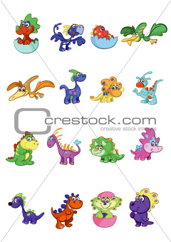 Set of baby dinosaurs