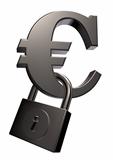 euro symbol and padlock