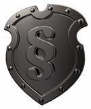 metal emblem with paragraph symbol