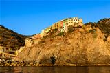 Village of Manarola on the Steep Cliff in Cinque Terre, Italy