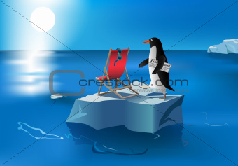 penguin sunbath