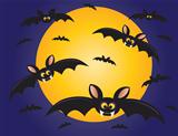 Halloween Flying Bats Illustration