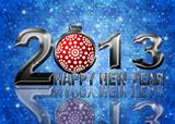 2013 Happy New Year Snowflakes Ornament Illustration