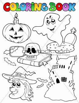 Coloring book Halloween topic 9