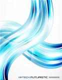 Blue abstract glossy wave background