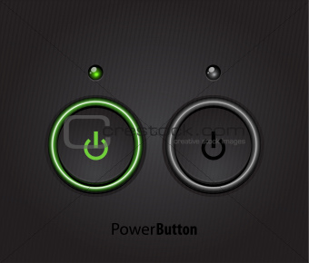 Black led light power button