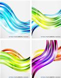 Set of color wave backgrounds