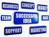 successful idea - blue business concept