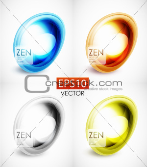 Abstract glass shape composition