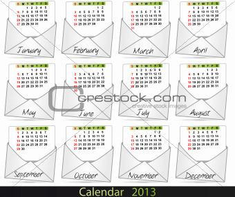 2013 mail calendar