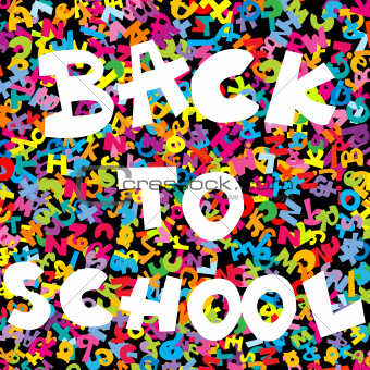 Back to school background with colored letters