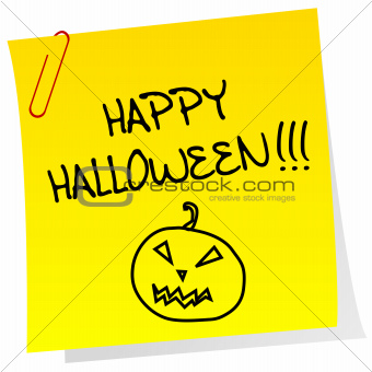 Sheet of paper with Happy Halloween message