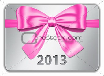 2013 card with pink bow
