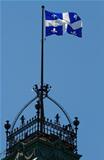 Quebec Flag Flying over tower