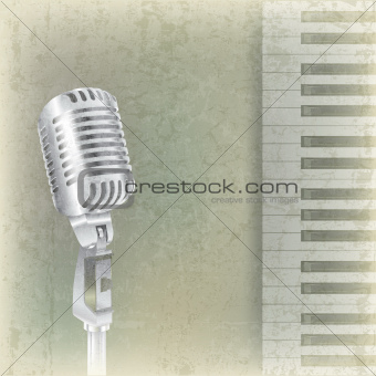 abstract music background with retro microphone