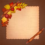 Framework for a photo or invitations with autumn leaves.