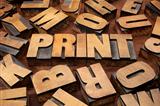 print concept in wood type