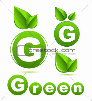 Green leaf vector concept