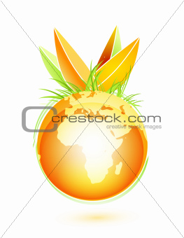 Oorange vector earth fruit