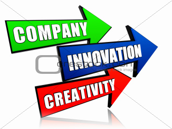 company, innovation and creativity in arrows