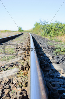 Railway track in summer