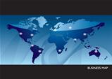 Business blue world map